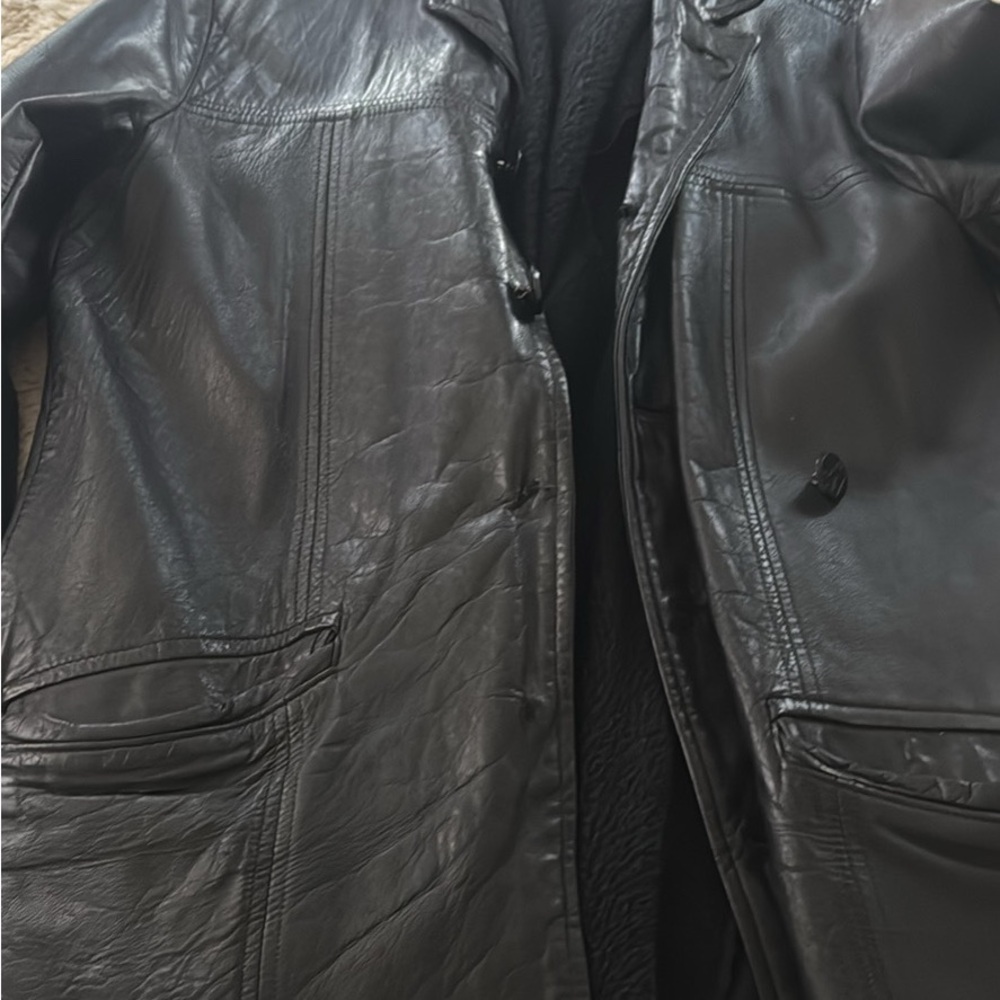 Vintage Men's Black Leather Jacket